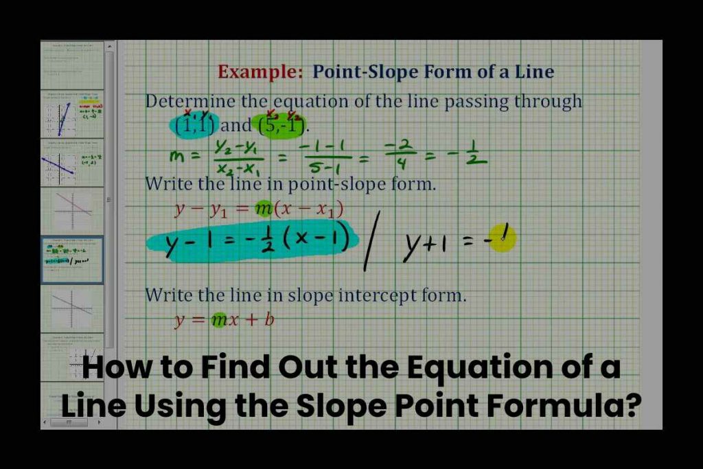 Find Out the Equation of a Line Using the Slope Point Formula