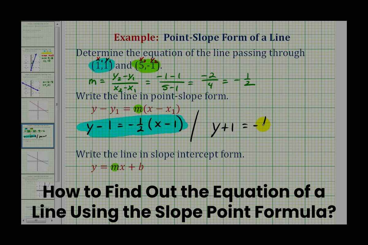 How to Find Out the Equation of a Line Using the Slope Point Formula?