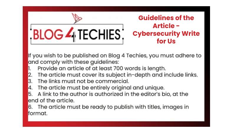 Guidelines of the Article - Cybersecurity Write for Us